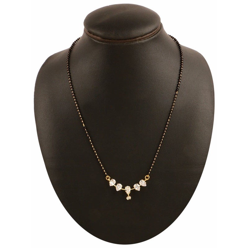 Efulgenz Indian Mangalsutra for Women Traditional CZ Mangalsutra Pendant Necklace Bollywood Jewellery Black Beads Chain Jewelry for Women - Image 3